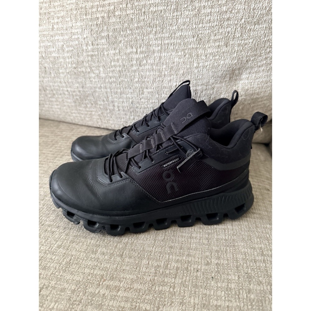 On Cloud Women's Size 7.5 Cloud Hi Edge Black Waterproof Hiking Boots Shoes